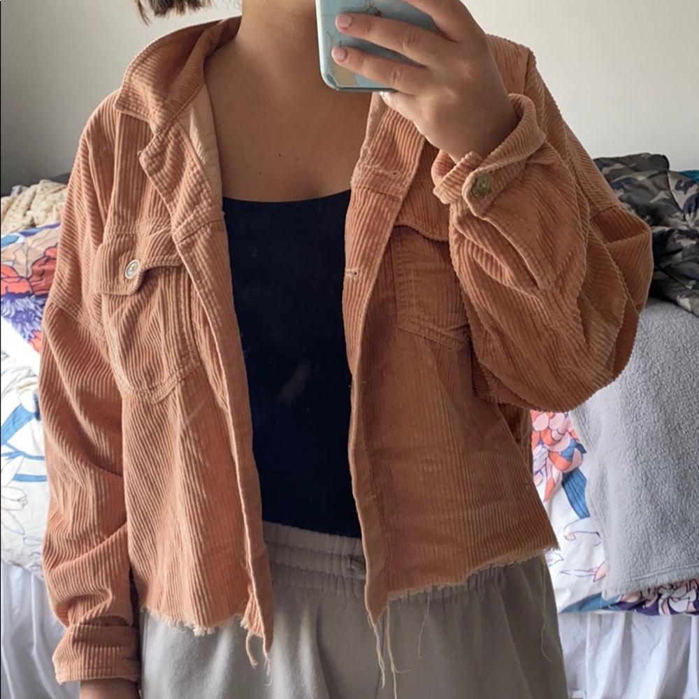 coral cropped jacket - great for summer